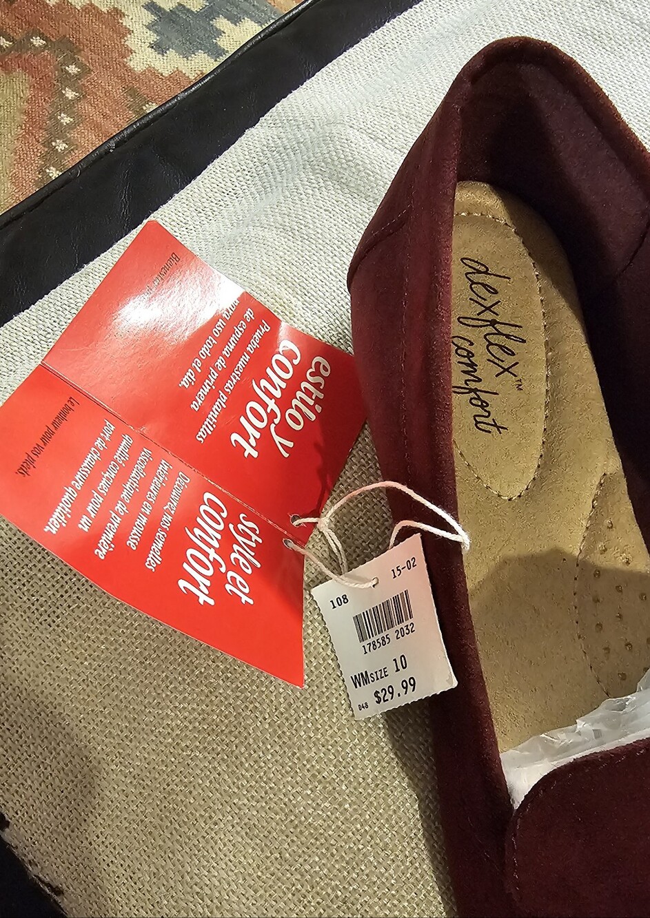 Burgundy Faux Suede Slip-On Loafers - Comfort Style Size 10 New With Tags - Picture 11 of 12